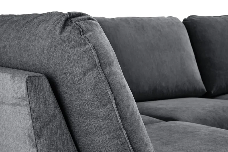 Trend Lyx 4-seters Venstrevendt U-formet Sofa med Divan og Sjeselong i Stoff - Mørk grå - Møbler - Sofaer - U-sofa