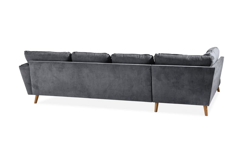 Trend Lyx 4-seters Venstrevendt U-formet Sofa med Divan og Sjeselong i Stoff - Mørk grå - Møbler - Sofaer - U-sofa