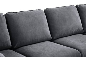 Trend Lyx 4-seters Venstrevendt U-formet Sofa med Divan og Sjeselong i Stoff - Mørk grå - Møbler - Sofaer - U-sofa