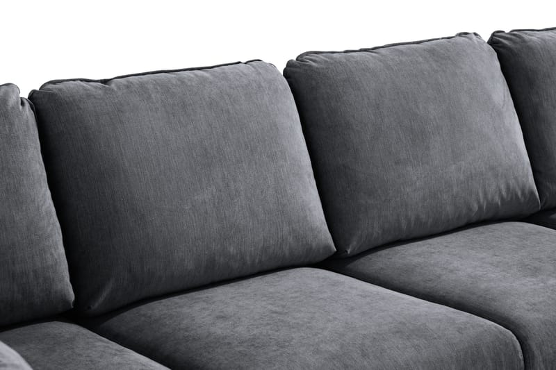 Trend Lyx 4-seters Venstrevendt U-formet Sofa med Divan og Sjeselong i Stoff - Mørk grå - Møbler - Sofaer - U-sofa