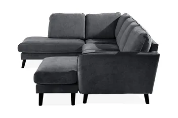 Trend Lyx 4-seters Venstrevendt U-formet Sofa med Divan og Sjeselong i Stoff - Mørk grå - Møbler - Sofaer - U-sofa