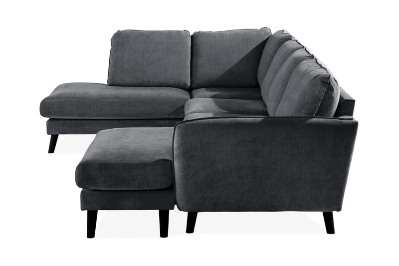 Trend Lyx 4-seters Venstrevendt U-formet Sofa med Divan og Sjeselong i Stoff - Mørk grå - M øbler - Sofaer - U-sofa