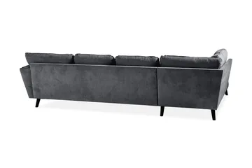 Trend Lyx 4-seters Venstrevendt U-formet Sofa med Divan og Sjeselong i Stoff - Mørk grå - Møbler - Sofaer - U-sofa