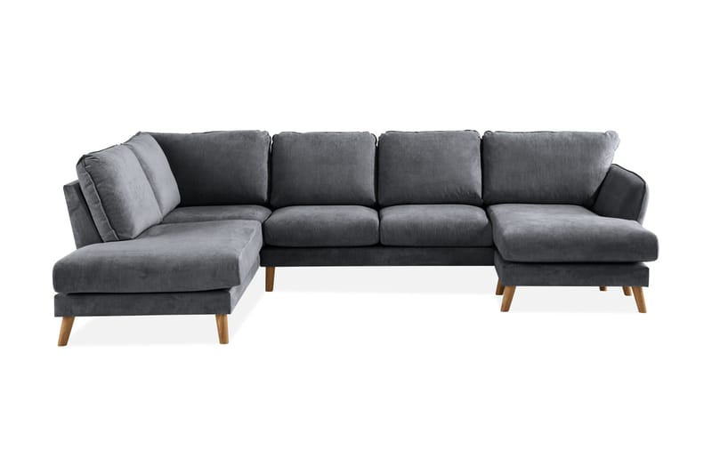 U-Sofa Colt Lyx med Divan Høyre - Mørkegrå/Eik - Møbler - Sofaer - U-sofa