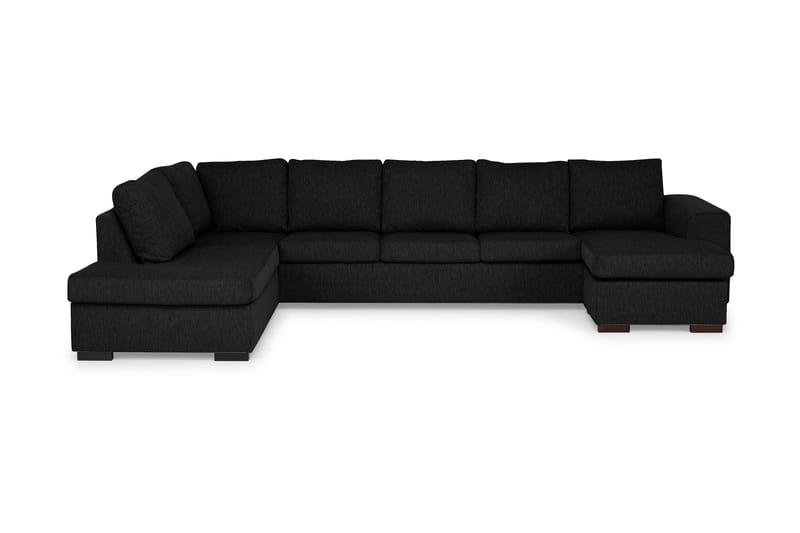 U-sofa Freemont XXL med Divan Høyre, Svart