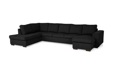 U-sofa Freemont XXL med Divan Høyre - Svart - Møbler - Sofaer - U-sofa