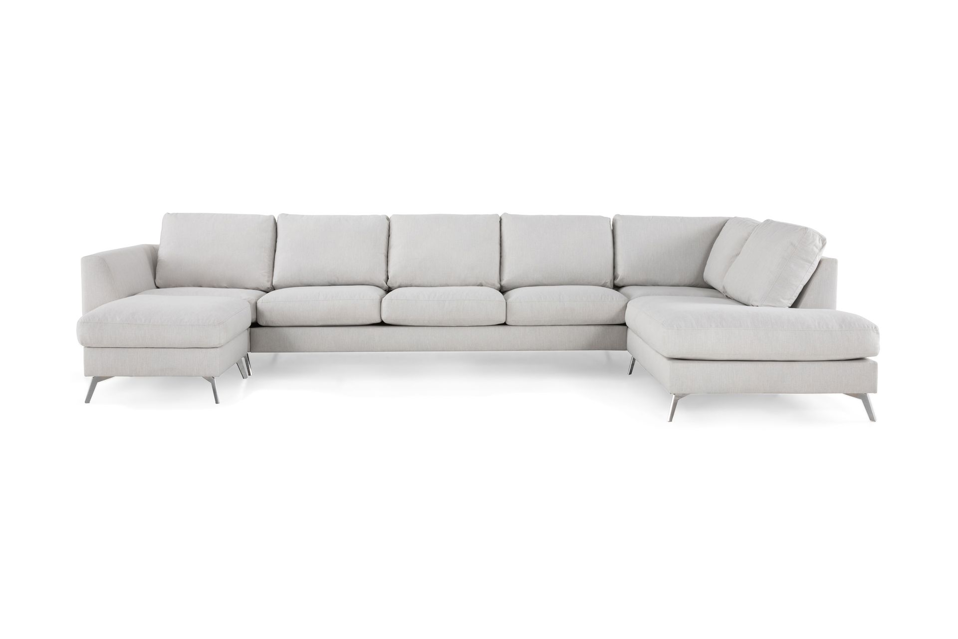 U-sofa Friday Lyx med Sjeselong Høyre - Linbeige - Møbler - Sofaer - U-sofa