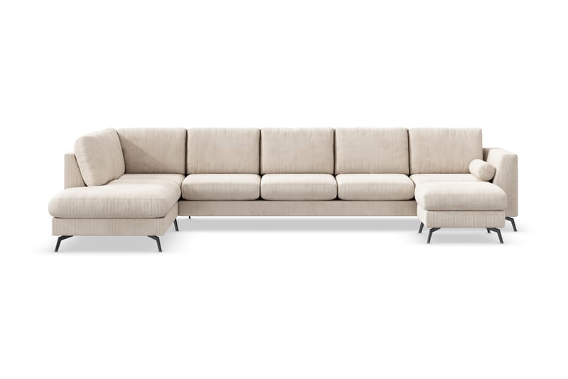 U-sofa Friday Lyx med Sjeselong Venstre - Beige - U-sofa