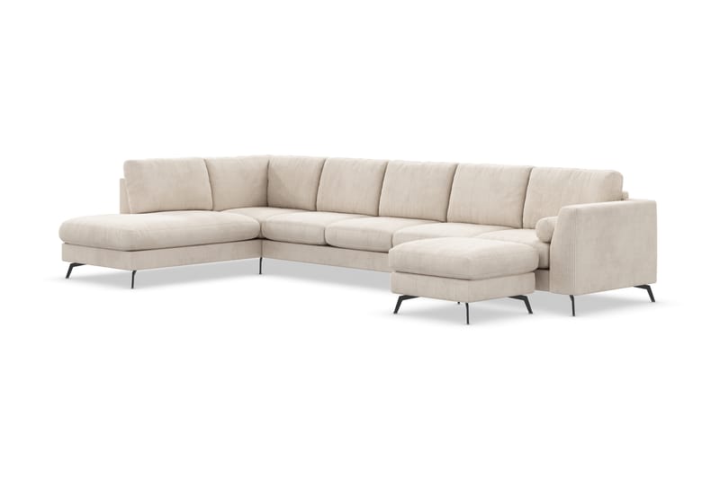 U-sofa Friday Lyx med Sjeselong Venstre - Beige - U-sofa