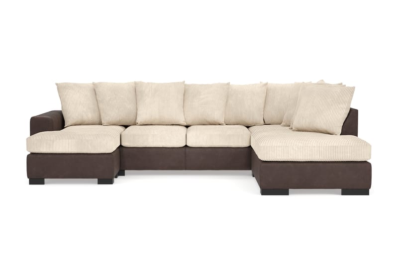 U-Sofa Friday Venstre Bonded Leather Hvit - 4 seters sofa med divan - U-sofa