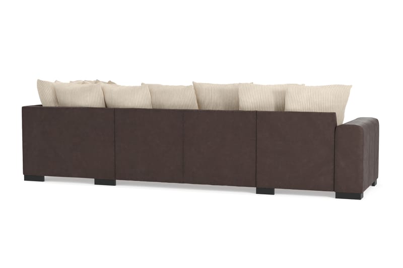 U-Sofa Friday Venstre Bonded Leather Hvit - 4 seters sofa med divan - U-sofa