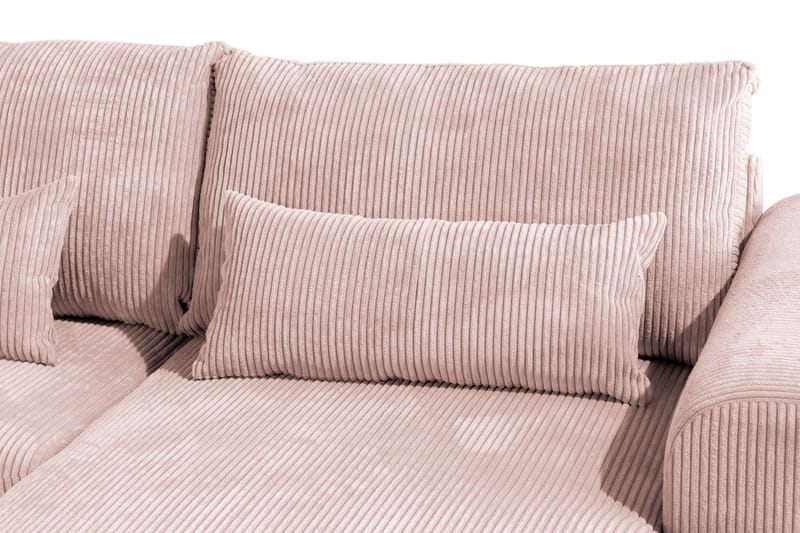 U-sofa Haga - Rosa/Eik - 4 seters sofa med divan - U-sofa