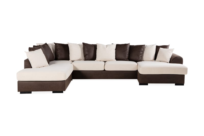 U-Sofa Havanna Divan Højre inkl. Konvoluttputer - Beige/Brun - 4 seters sofa med divan - U-sofa