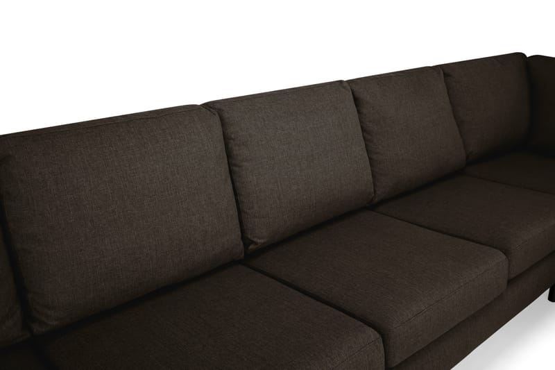 U-sofa Hudson Large med Divan Venstre - Brun - U-sofa