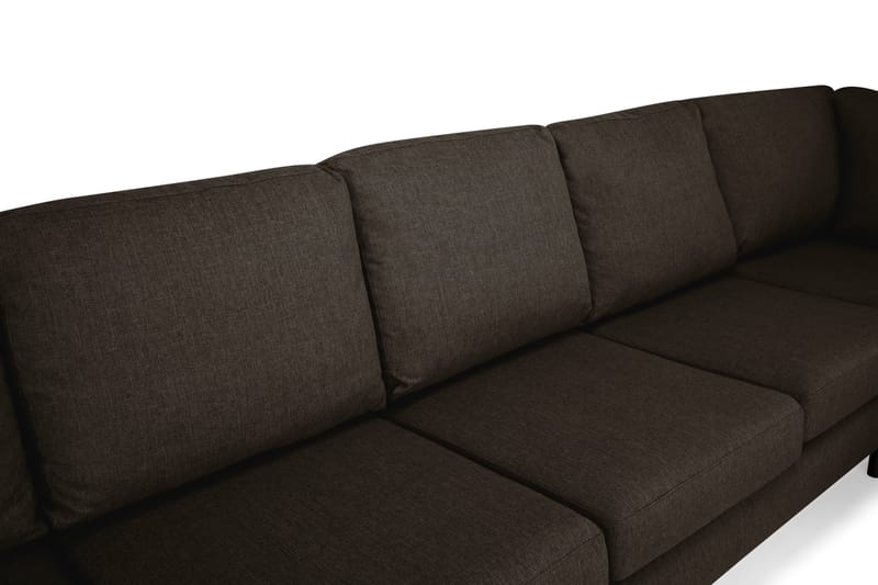 U-sofa Hudson Large med Divan Venstre - Brun|Svart - U-sofa