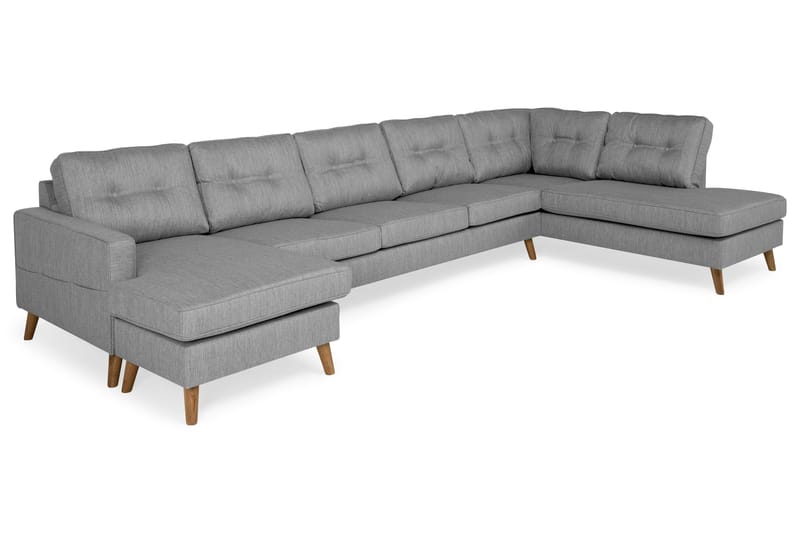 U-sofa Miller Large med Divan Venstre - Grå - U-sofa