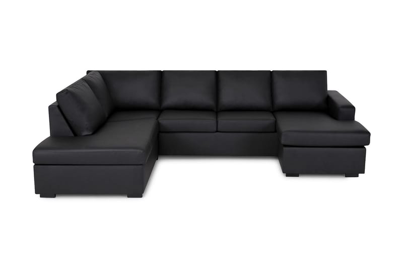 U-sofa Nevada Large Divan Høyre - Svart Kunstlær - U-sofa