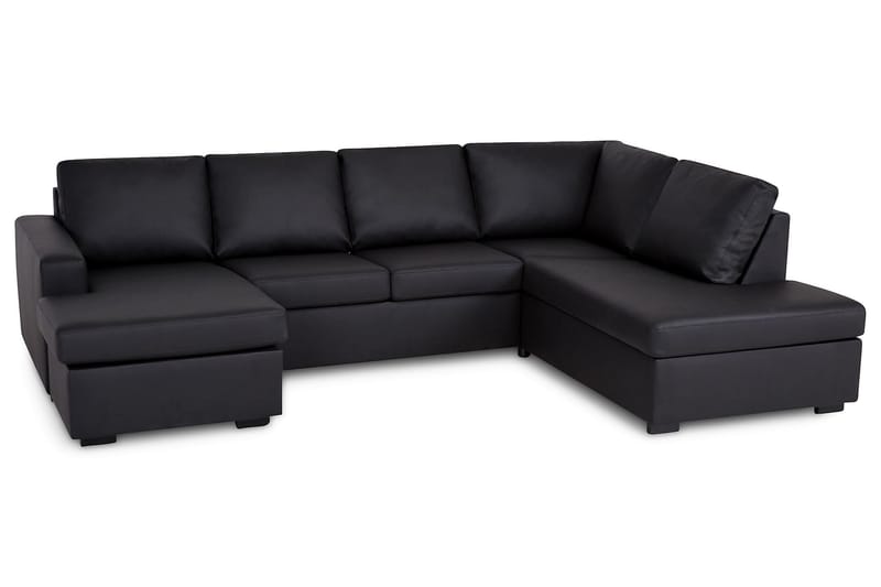 U-sofa Nevada Large Divan Venstre - Svart Kunstlær - U-sofa