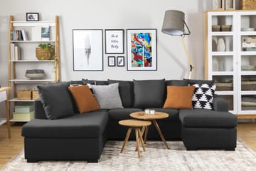 U-sofa Nevada Small Divan Høyre inkl. Konvoluttputer - Antrasitt - Møbler - Sofaer - U-sofa