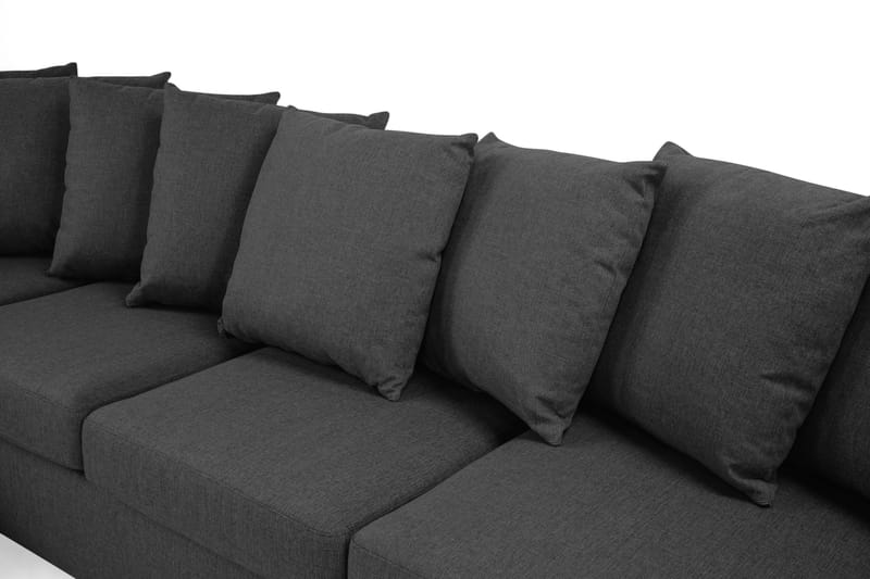 U-sofa Nevada XL Divan Høyre inkl. Konvoluttputer - Svart - U-sofa