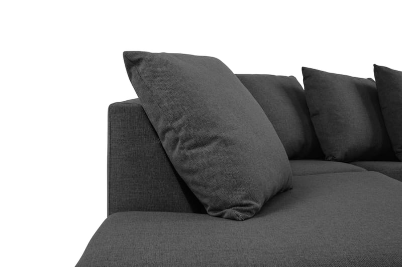 U-sofa Nevada XL Divan Høyre inkl. Konvoluttputer - Svart - U-sofa