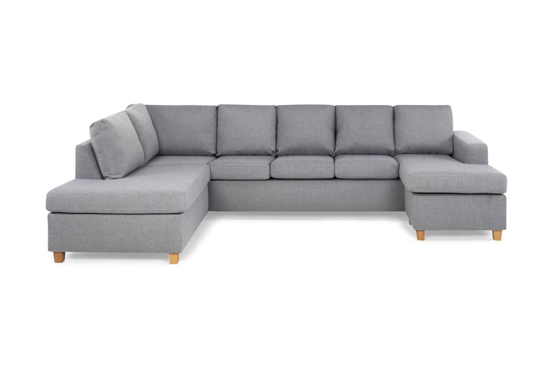 U-sofa Nevada XL Divan Høyre - Lysgrå - 2 seters sofa med divan - 4 seters sofa med divan - Fløyelssofaer - Skinnsofaer - 3 seters sofa med divan - U-sofa