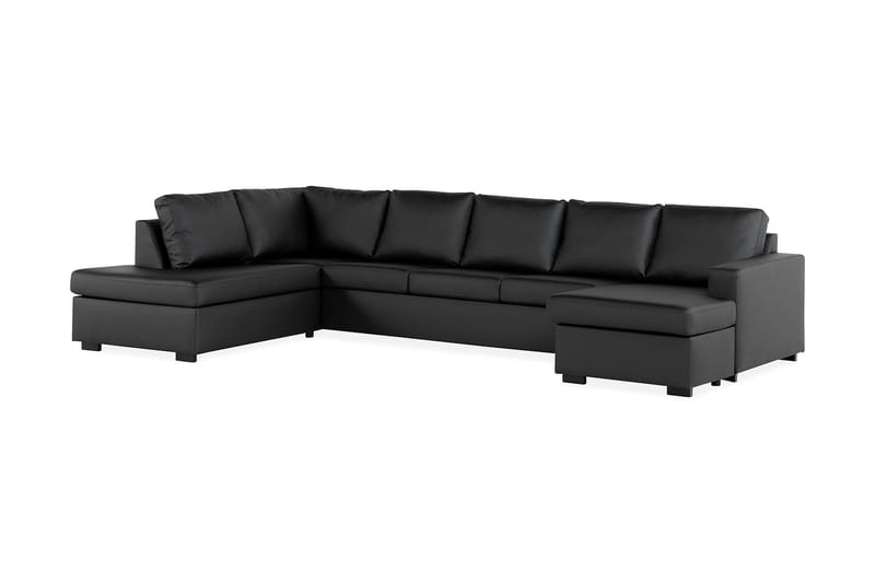 U-sofa Nevada XL Divan Høyre - Svart Kunstlær - U-sofa