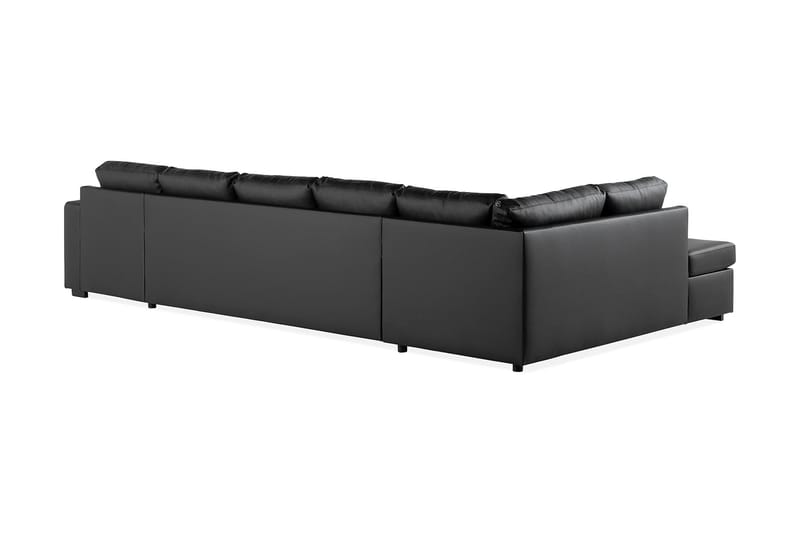 U-sofa Nevada XL Divan Høyre - Svart Kunstlær - U-sofa