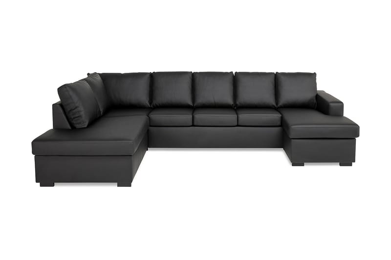 U-sofa Nevada XL Divan Høyre - Svart Kunstlær - U-sofa