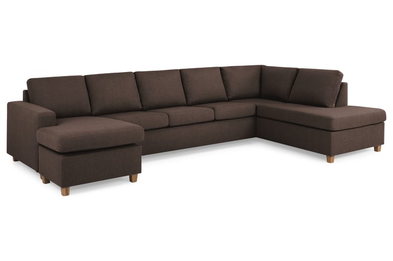 U-sofa Nevada XL Divan Venstre - Brun - U-sofa