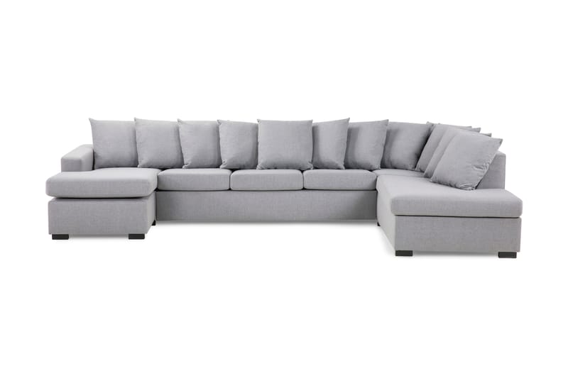 U-sofa Nevada XL Divan Venstre inkl. Konvoluttputer - Lysgrå - U-sofa