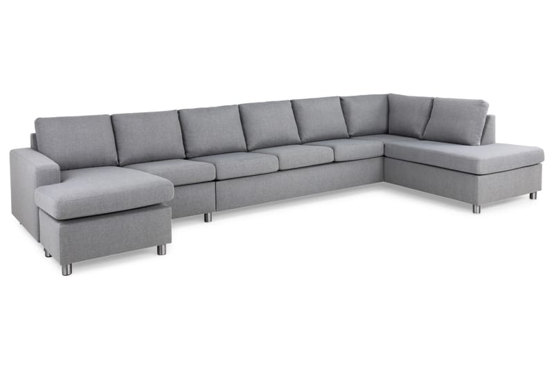 U-sofa Nevada XXL Divan Venstre - Lysgrå - U-sofa