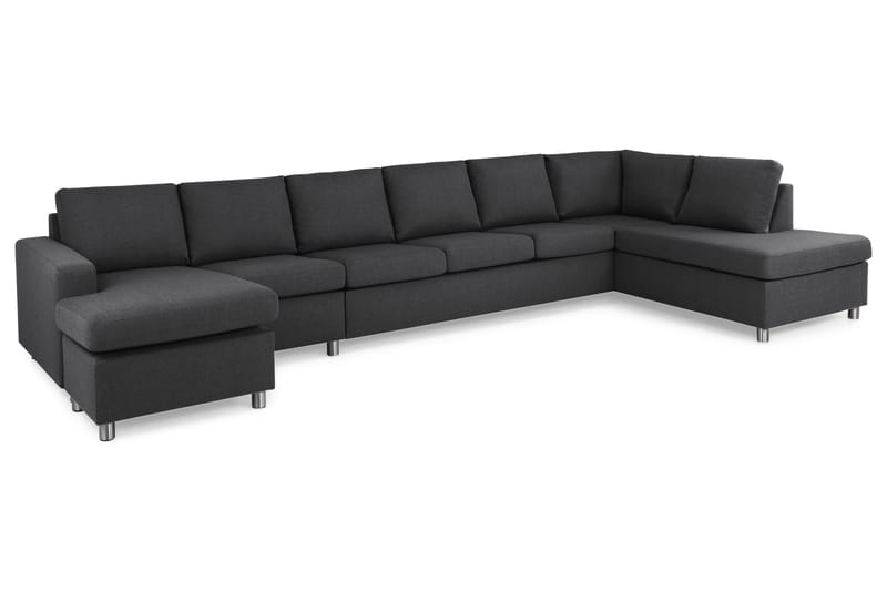 U-sofa Nevada XXL Divan Venstre - Mørkgrå - U-sofa