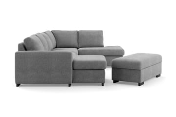 U-sofa Ohio med Divan Venstre med Fotskammel - Grå - Møbler - Sofaer - U-sofa