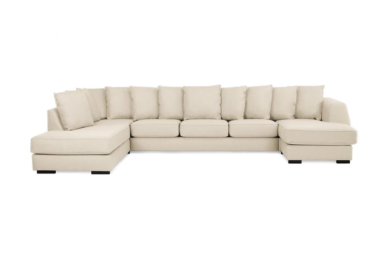 U-sofa Ontario Large med Divan Høyre inkl. Konvoluttputer - Beige - U-sofa