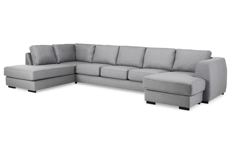 U-sofa Ontario Large med Divan Høyre - Lysgrå - U-sofa