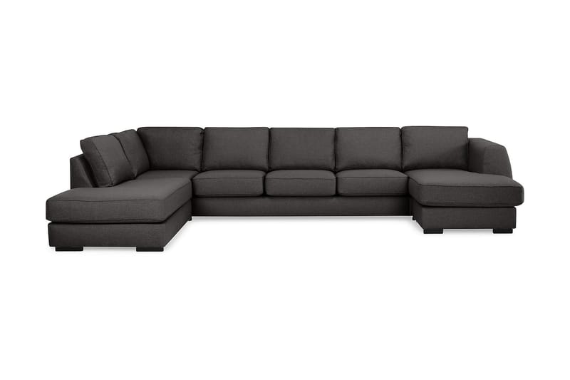 U-sofa Ontario Large med Divan Høyre - Mørkgrå - U-sofa