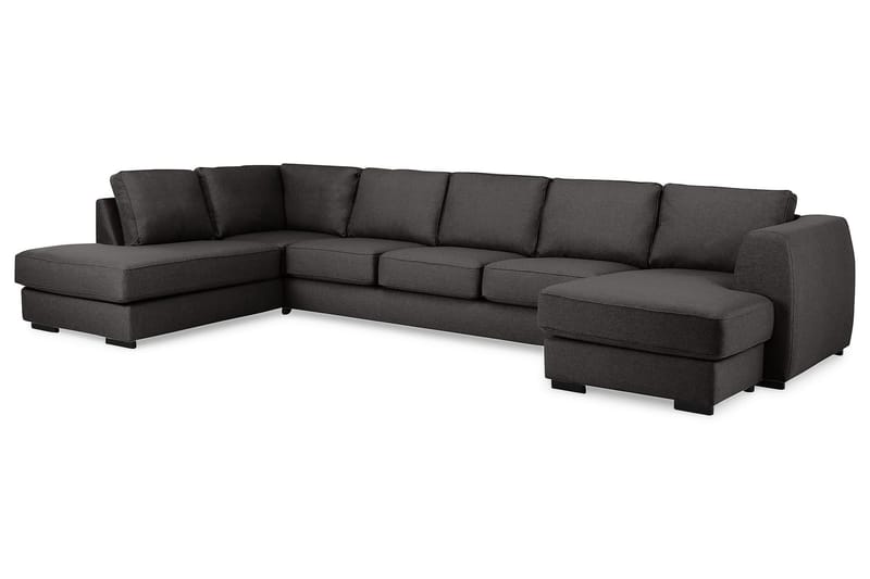 U-sofa Ontario Large med Divan Høyre - Mørkgrå - U-sofa