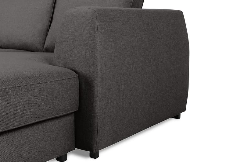 U-sofa Ontario Large med Divan Høyre - Mørkgrå - U-sofa