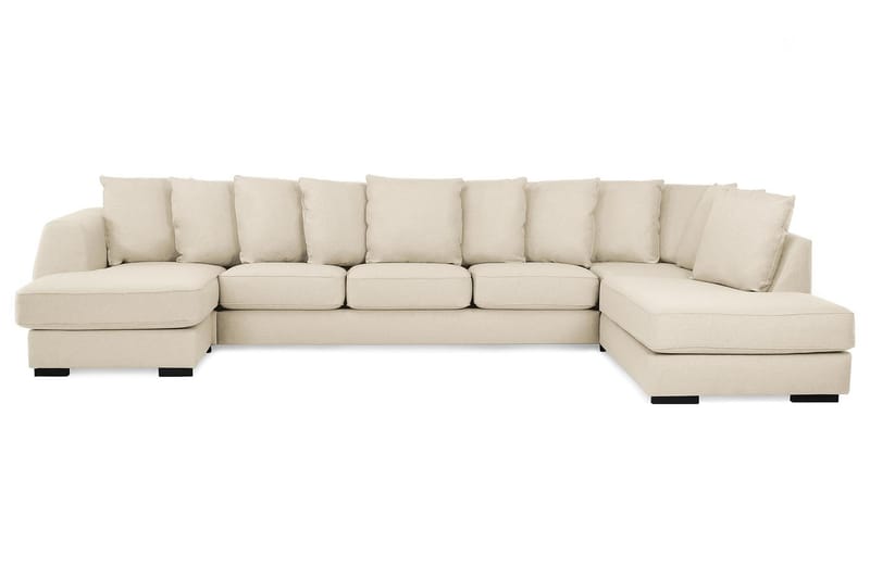 U-sofa Ontario Large med Divan Venstre inkl. Konvoluttputer - Beige - U-sofa