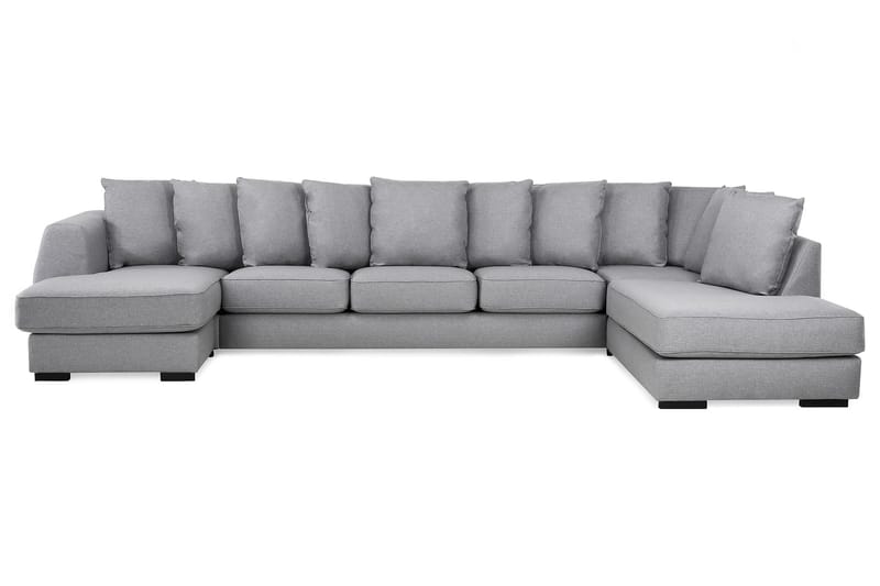 U-sofa Ontario Large med Divan Venstre inkl. Konvoluttputer - Lysgrå - U-sofa