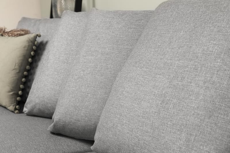 U-sofa Ontario Large med Divan Venstre inkl. Konvoluttputer - Lysgrå - U-sofa