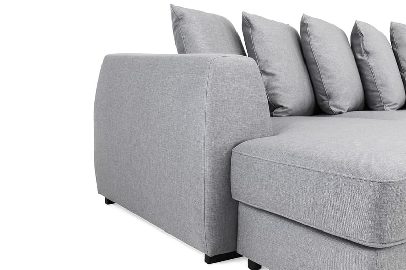 U-sofa Ontario Large med Divan Venstre inkl. Konvoluttputer - Lysgrå - U-sofa