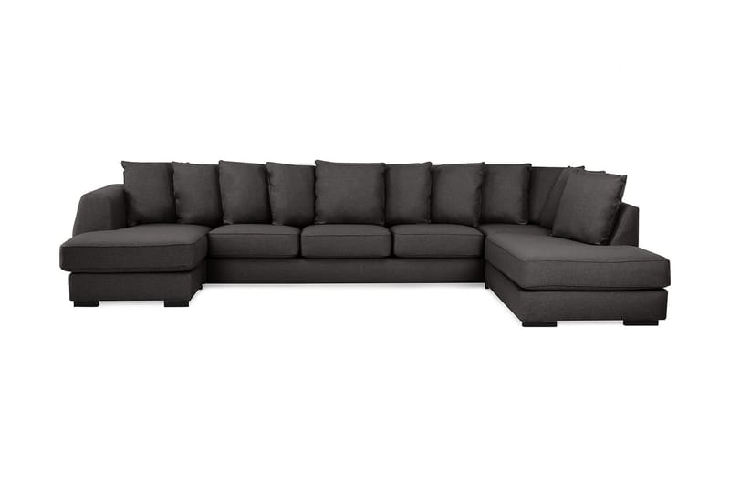 U-sofa Ontario Large med Divan Venstre inkl. Konvoluttputer - Mørkgrå - U-sofa