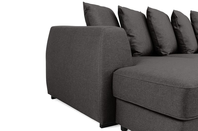 U-sofa Ontario Large med Divan Venstre inkl. Konvoluttputer - Mørkgrå - U-sofa