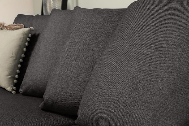 U-sofa Ontario Large med Divan Venstre inkl. Konvoluttputer - Mørkgrå - U-sofa