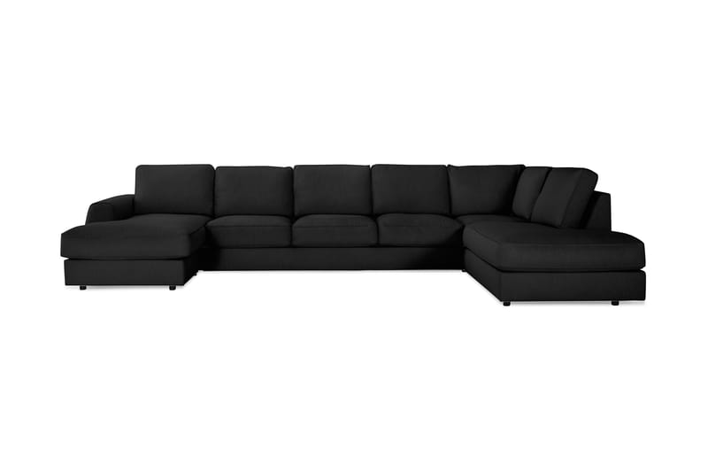 U-sofa Ontario med Divan Large Venstre - Linsvart - U-sofa