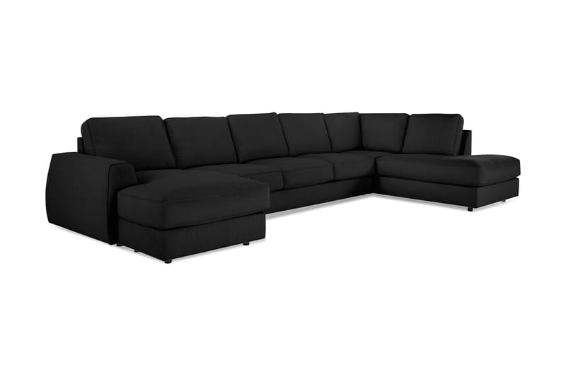 U-sofa Ontario med Divan Large Venstre - Linsvart - U-sofa