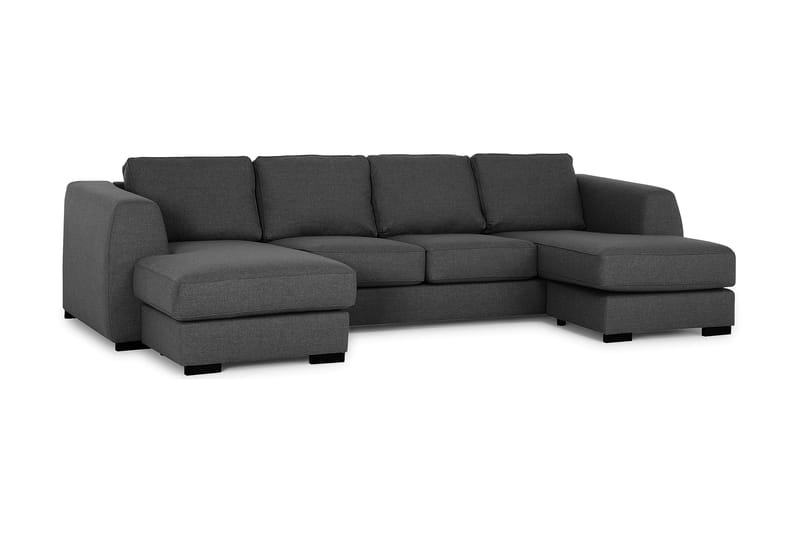 U-sofa Ontario med Dobbeldivan - Antrasitt - U-sofa