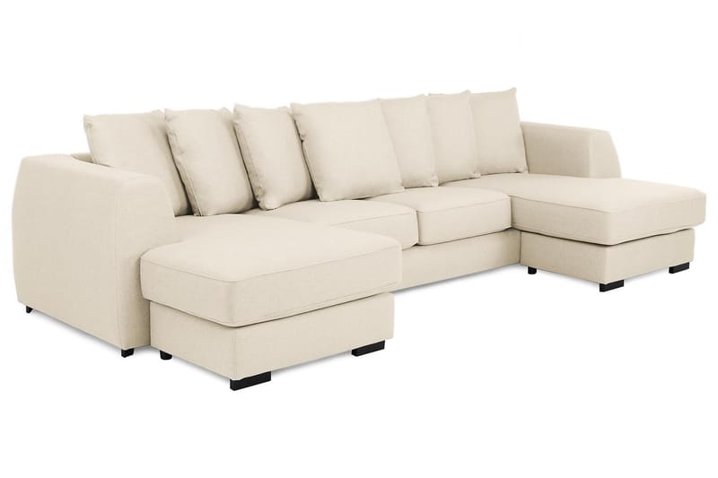 U-sofa Ontario med Dobbeldivan inkl. Konvoluttputer - Beige - U-sofa